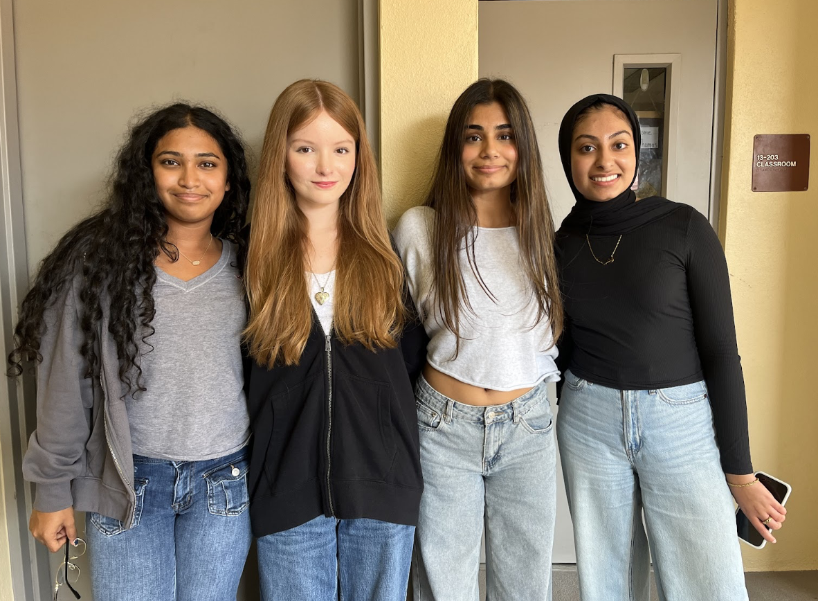 Sameeksha Das (Left), Lily Schuler, Baani Dhamija, and Zainab Dewji (Right) dressed in their fall attire as the weather cools down.